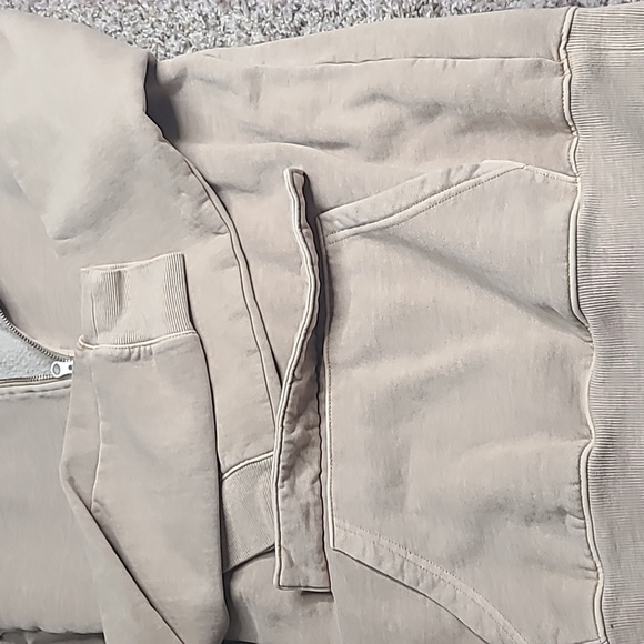 Original Use Cream Zip Up Sweater Casual Comfort - Picture 3 of 5